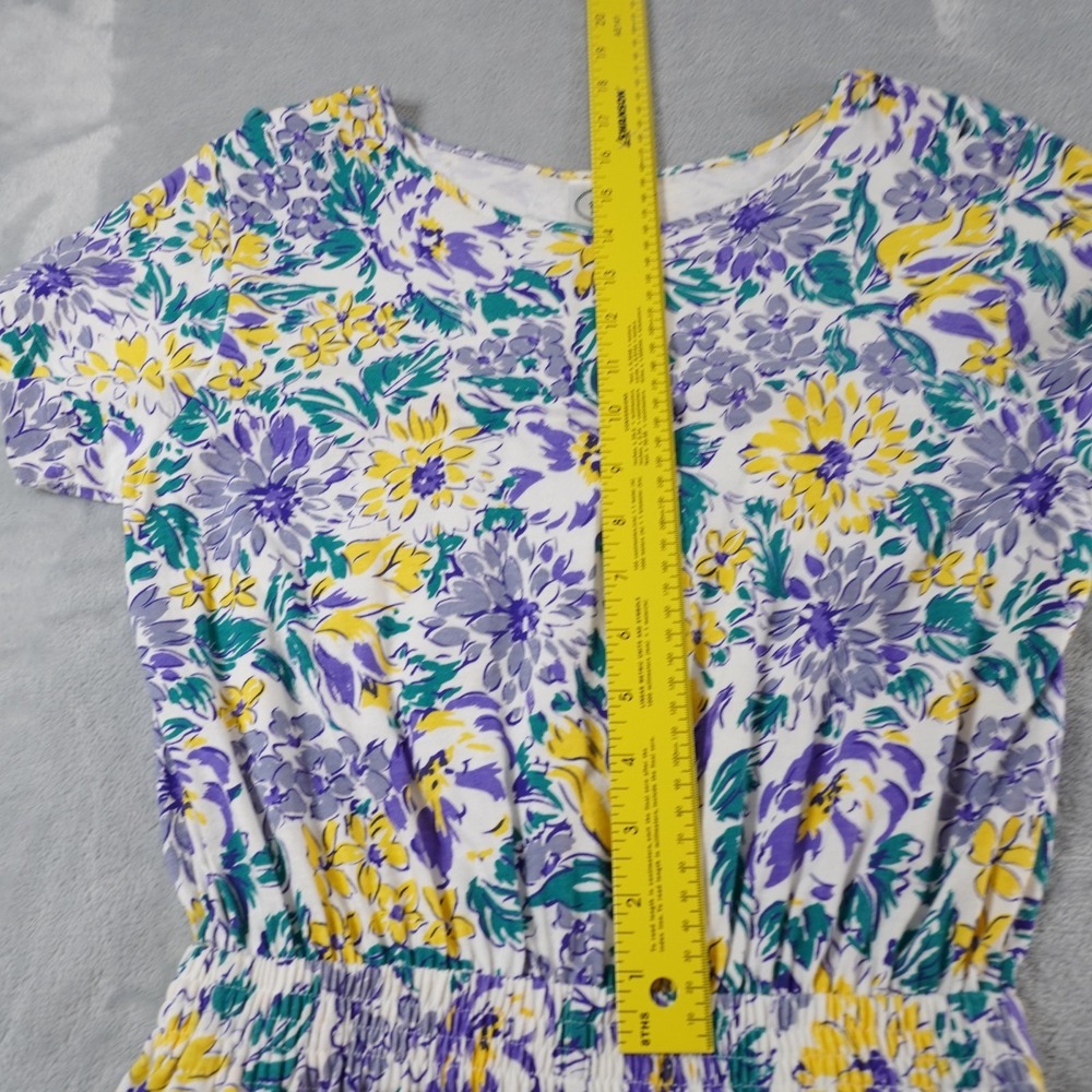 Vintage Laura Ashley Floral Romper Jumpsuit Womens S Cotton Colorful 90s Cottage - Picture 8 of 16